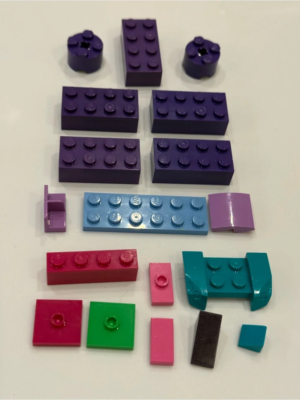 LEGO 18 bright color MISC blocks planks pieces parts lot